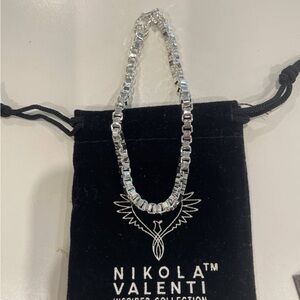 NEW| White Gold Plated Square Links Bracelet